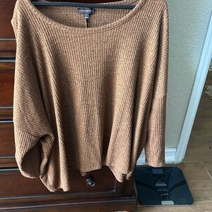 Lane Bryant Women's Tan Crew Neck Sweater